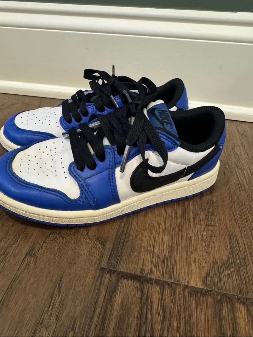 Nike Kids Air Jordan Sneakers in White, Blue & Black